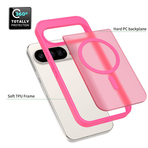 Funda Magnética Mate para Teléfono Móvil con Carga Inalámbrica para Google <span class=keywords><strong>Pixel</strong></span> 9 Pro XL 10 Pro, Antigolpes, TPU, PC, Protector Trasero - Product Image 4