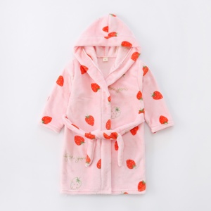 OEM ODM Thermischer Feuerhemmender Komfortabler Kinder-Flanell-Bademantel Weicher Unisex Kapuzen-Bademantel mit Schleifen für Herbst Winter Homewear - Product Image 1