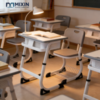Table réglable en hauteur, mobilier scolaire de qualité supérieure, ensemble bureau et chaise pour salle de classe, ensemble de chaises et tables d'école