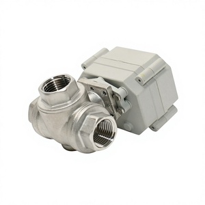 Vanne à boisseau sphérique électrique en acier inoxydable 3 voies type L/T avec indicateur lumineux marche/arrêt pour l'huile et le <span class=keywords><strong>gaz</strong></span> - Product Image 2