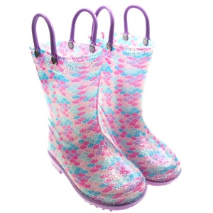Venta caliente brillante chico PVC Botas de <span class=keywords><strong>lluvia</strong></span> de luz peso impermeable de moda Botas de <span class=keywords><strong>lluvia</strong></span> para niños - Product Image 3