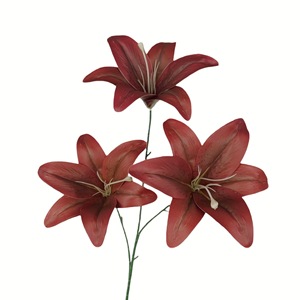 Fleurs artificielles en soie bordeaux, roses, hortensias, phalaenopsis, lys, vente en gros en Chine - Product Image 6
