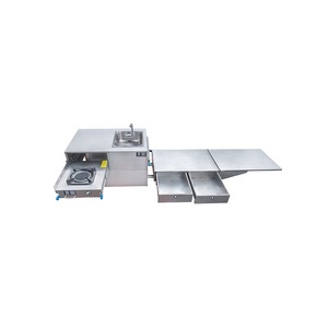 Cuisinière à <span class=keywords><strong>gaz</strong></span> <span class=keywords><strong>et</strong></span> évier en acier inoxydable SNEIDA, accessoire de cuisine extérieure <span class=keywords><strong>pour</strong></span> <span class=keywords><strong>camping</strong></span>-<span class=keywords><strong>car</strong></span> <span class=keywords><strong>et</strong></span> caravane - Product Image 4