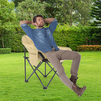 Chaise pliante portable au design moderne avec dossier haut et sac de rangement Table en rotin avec cadre en aluminium pour mobilier d'extérieur