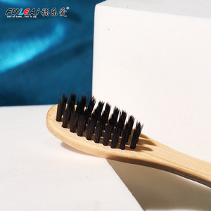 Fuleai Bamboo Toothbrush Adult Flat Square Tail Straight Handle Biodegradable Eco Friendly Non Disposable Hotel Amenities - Product Image 3