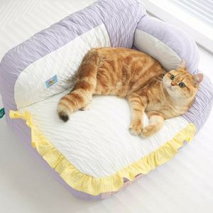 Modern Rectangle Soy Milk Mochi Cat <b>Sofa</b> & <b>Bed</b> Eco-Friendly Anti-Slip Non-Sticky Detachable Washable All Seasons Pet <b>Bed</b> - Product Image 5