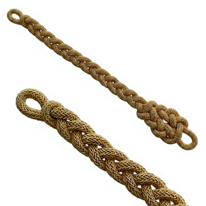 Mützengeflecht Knitted Cap Cord Solid Color Fabric <b>Braided</b> Rope Simple Style Badge <b>Accessory</b> Cord with Metal Hook Custom Color - Product Image 1
