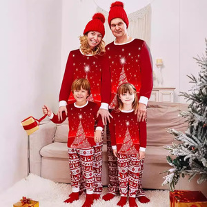 Traje <span class=keywords><strong>de</strong></span> Navidad <span class=keywords><strong>de</strong></span> otoño 2025, traje holgado <span class=keywords><strong>de</strong></span> algodón elegante para madre e hijo para nueva familia <span class=keywords><strong>de</strong></span> tres cuatro niñas, traje para padres e hijos - Product Image 1