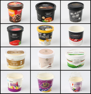 Bol en papier jetable pour crème glacée, récipient, tasse, bol à salade, bol rond en papier <span class=keywords><strong>avec</strong></span> couvercle en gros - Product Image 6