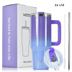 Çin sulu özel 40oz 30oz paslanmaz çelik Tumblers 18/8 vakum yalıtımlı soğuk içecekler için açık gökkuşağı su bardağı - Product Image 1