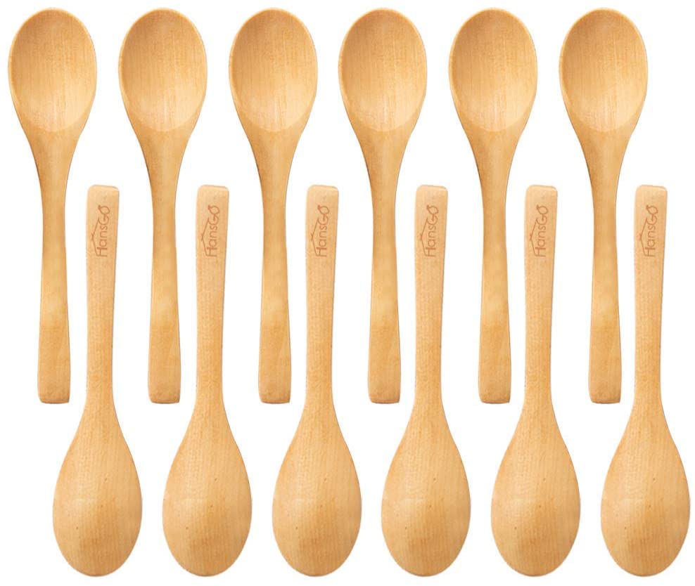 Eco Friendly Mini Wooden Tea Spoons Custom Logo Bamboo Teaspoon In Stock Coffee Tea Jam Bath Salts Serving Spoon Scoop