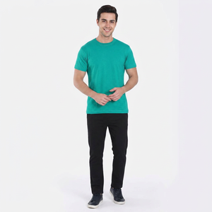 Meilleur prix T-shirt uni pour homme 100% coton col rond 2026 Nouveauté T-shirts pour homme Derniers T-shirts personnalisés - Product Image 1