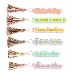 Pendentif en acrylique personnalisé avec texte et logo sur mesure |   Style bohème pour les amateurs de livres, marque-pages promotionnels - Product Image 4
