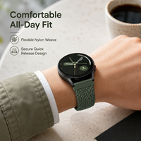 Bracelet tressé à libération rapide pour Samsung Galaxy Watch Active 3 4 5 6 7 Gear 2 S3 40 42 44 45 46 47mm, bracelet sport en nylon magnétique
