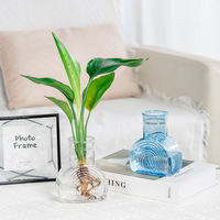 Vase à fleurs décoratif rond en plastique transparent pour plantes hydroponiques, pour la maison ou le bureau