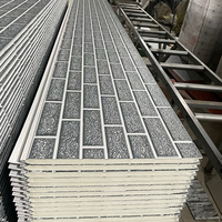 Mur extérieur décoratif en acier galvanisé isolé de 16 mm, panneau sandwich en polyuréthane, motif brique, écologique, résistant à l'eau, 5