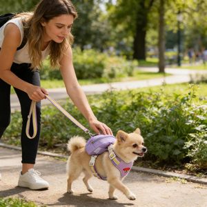 Sac à dos pour animaux de compagnie en nylon rembourré pour l'extérieur avec boucle à dégagement rapide pour petits chiens - Product Image 5