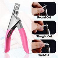 Coupe-ongles professionnel en acier inoxydable incurvé en forme de U, coupe-pointes d'ongles artificiels en plastique acrylique, coupe-ongles pour manucure