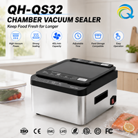 Scelleuse sous vide commerciale QH-QS32 220W -100kPa en acier inoxydable avec double fil chauffant pour tous types de sacs