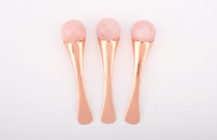 Rouleau de massage pour les yeux en quartz rose naturel, cuillère à double usage, bâton de massage facial en cristal pour l'application de crème pour les yeux