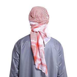 Pañuelo Cuadrado Bordado 100% Algodón, Yashmagh Rojo, Pañuelo Musulmán para Hombre con Patrón Jacquard, Venta al por Mayor - Product Image 1