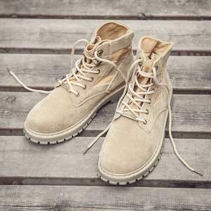 Bottes de désert britanniques mi-hautes pour hommes, style rétro jaune, résistantes à l'usure, chaussures de travail, mode, talon dissimulé, pour l'extérieur - Product Image 3