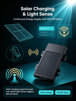 Traceur GPS solaire 4G rechargeable avec batterie 12000 mAh pour suivi d'actifs, gestion de conteneurs, suivi en temps réel, GPS magnétique sans fil