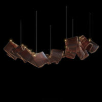 Дизайн банкетного зала и выставочного зала: 3D-светильник-лента, стеклянная подвесная люстра, индивидуальный проект класса люкс, свадебное оформление