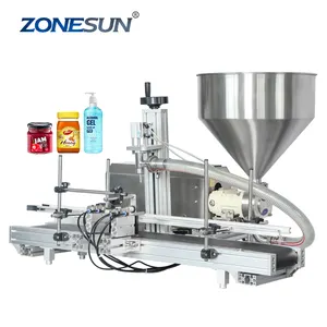 Zonesun máquina de enchimento de creme de molho, ZS-DTGT900 semi automático para pasta de molho, rotor de alimentos