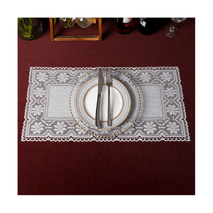 Lace Placemats Rectangle Polyester Washable Table Runner Home Use Geometric Pattern - Product Image 5