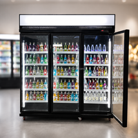 Jinfugui Porte en verre commerciale Double température Affichage des boissons Refroidisseur 450L vertical Boisson Réfrigérateur
