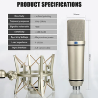 Microphone à condensateur à diaphragme de bureau de Studio professionnel 34mm support XLR antichoc en direct pour l'enregistrement