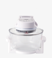 Friteuse à air numérique grande capacité avec four halogène domestique 1200W, pot en verre, four turbo, grille-pain, fenêtre d'observation