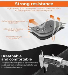 Funda de Transporte para Teclado de Piano de 88 Teclas, Bolsa de Transporte para Piano Electrónico, Funda Protectora de Viaje con Doble Correa para el Hombro - Product Image 3