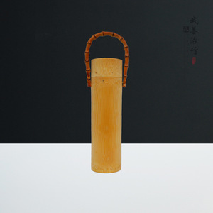 <b>Bamboo</b> Wine <b>Container</b> 9-10*28 Wooden Lid Beverage Packaging With Handle For Wine Storage - Product Image 2