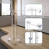 Pupitre de conférence en acrylique de haute qualité, podium transparent, plateforme de parole, bureau d'hôte, réception d'hôtel