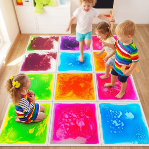 EDUsense Tapis <span class=keywords><strong>de</strong></span> <span class=keywords><strong>jeu</strong></span> sensoriel 3D liquide antidérapant en dalles pour enfants, maternelle, <span class=keywords><strong>jeu</strong></span> <span class=keywords><strong>de</strong></span> marelle EN71 ASTM - Product Image 1