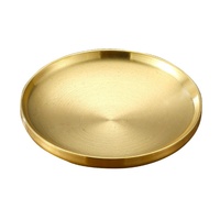 Plato de Acero Inoxidable 304 Pulido y Cepillado, Plato de Servir Metálico de Doble Color, Apilable para Cocina, Cafetería, Picnic al Aire Libre, Frutas