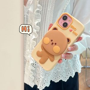 <span class=keywords><strong>Cover</strong></span> in Silicone con specchio Make-up cavalletto grazioso modello di design cartone animato custodia per telefono <span class=keywords><strong>iPhone</strong></span> 13 pro/14 pro max/15 pro max - Product Image 3