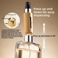Botol Semprot Bambu Isi Ulang 5ml 8ml Kosong, Botol Atomizer Parfum Bambu Mewah Mini Isi Bawah Saku