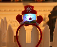 Liebliches Weihnachts-Stirnband mit LED-Beleuchtung: Weihnachtsmann, Rentier, Schneemann, Bär - Doppelkopf-Haarband für Weihnachtsdekoration in Rot - Neujahrs-Accessoire