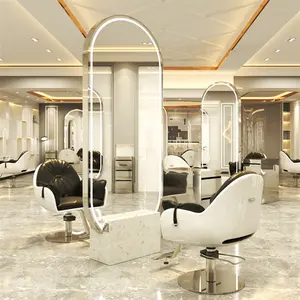 Siman High Quality Wholesale Glass White Beauty Mirror Salon Mirror Station Hairdressing Salon Package Furniture