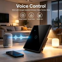 Interruttore Luce Touch Panel Smart Zigbee 10A UBARO in Vetro Temperato, Monopolare, Controllo Remoto tramite App, Compatibile con Google Home e Alexa, 240V EU/UK