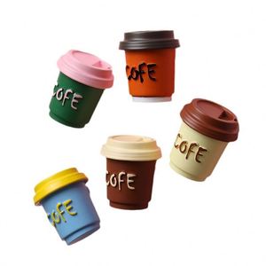 Pegatina Magnética 3D Creativa para Refrigerador con Diseño de Taza de Café Multicolor, Decoración con Simulación de Succión Magnética - Product Image 1
