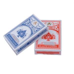 Cartas de Póker Estampadas en Caliente Personalizadas - Cartas de Juego de Papel Delgado Azul y Rojo de 230 g, Personalizadas de Alta Calidad para Casino y Uso Promocional - Product Image 1