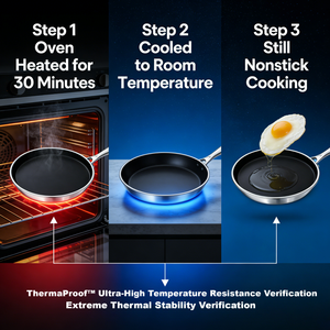Sartén Premium de 30 cm para Huevos, Revestimiento Cerámico G8, Libre de PFAS, Acero Inoxidable, para una Cocina Saludable, UE - Product Image 3