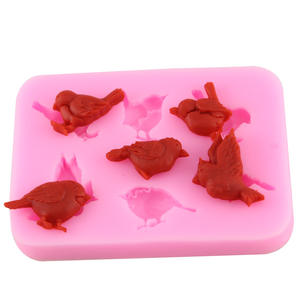 Moules en silicone DIY rectangulaires 3D, 6 motifs différents, pigeons amusants, forme d'oiseau <span class=keywords><strong>pie</strong></span> - Product Image 6