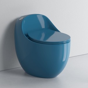 Inodoro con Forma de Huevo, Cerámica Negra, de Una Pieza, Diseño Moderno y Lujoso, Descarga por Presión Superior - Product Image 4