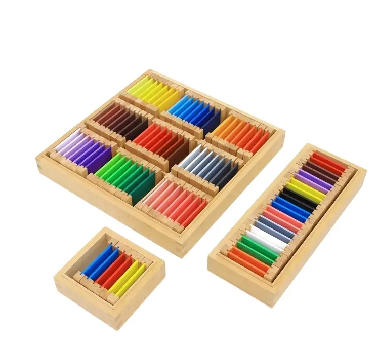 就学前の子供たちの注意練習モンテッソーリカラータブレット教材カラーボックス材料感覚教育玩具