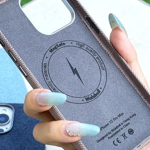 Vente en gros de tissu en fibre de nylon étui de téléphone magnétique tout compris pour iPhone 13 14 15 16 Pro Max chargeur sans fil housse antichoc - Product Image 5